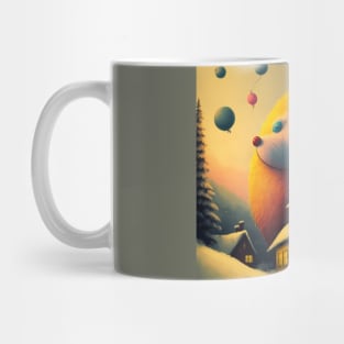 Christmas hedgehog with balloons Mug